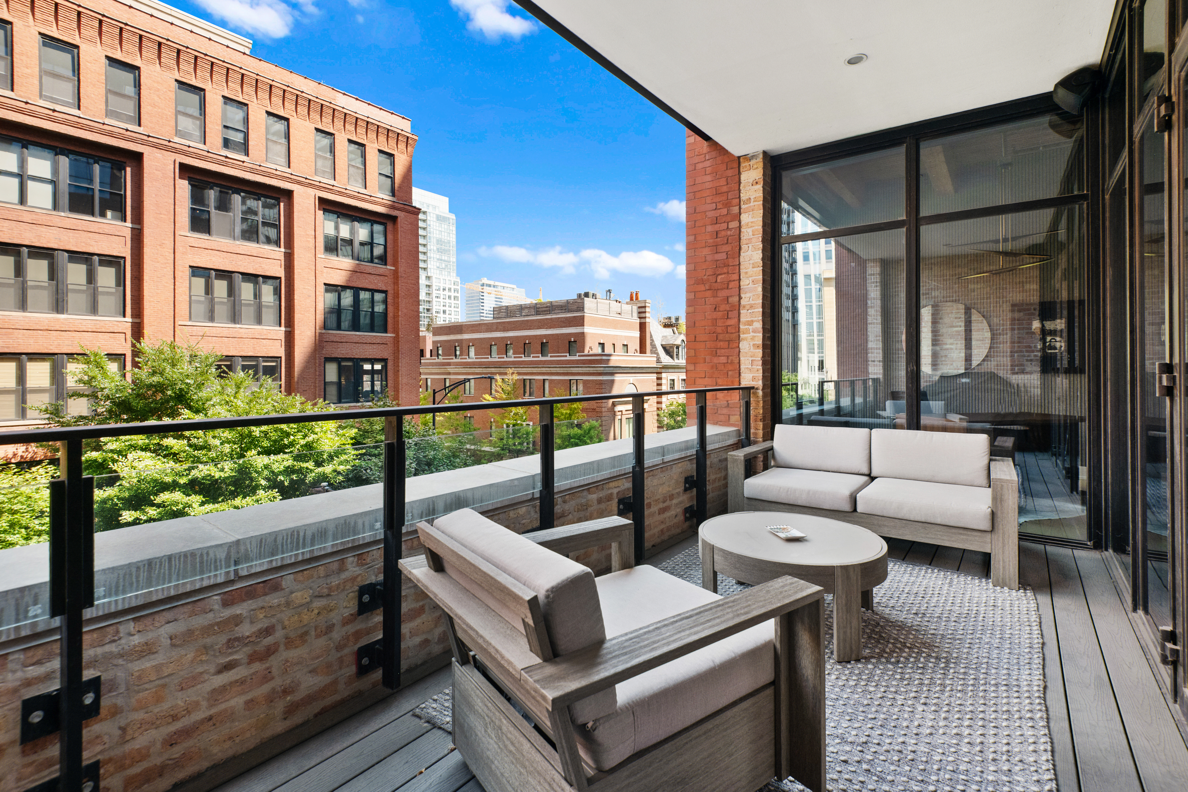 outdoor balcony with couch