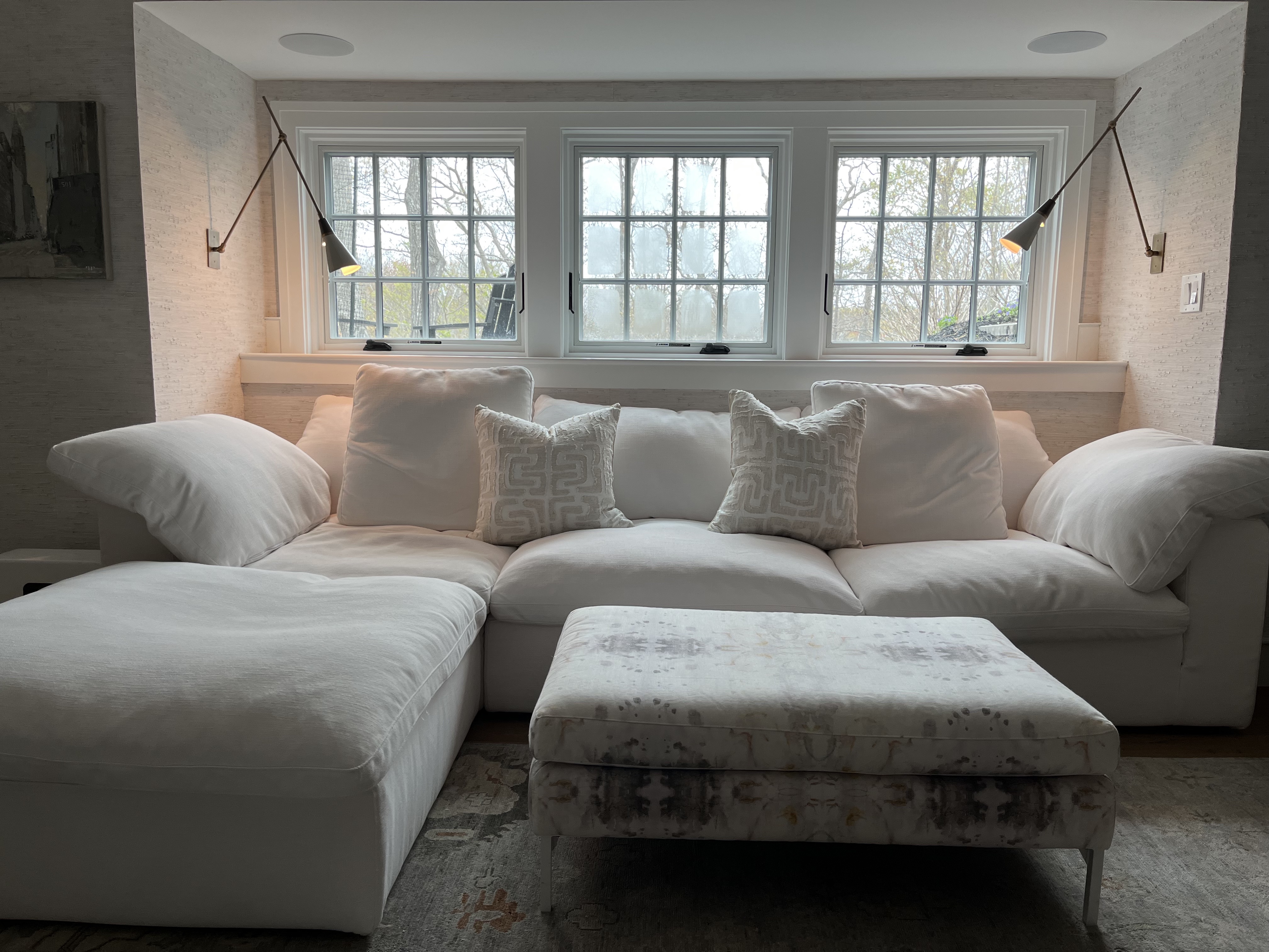 plush white couch